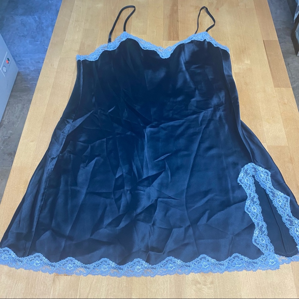 Victoria’s Secret Navy Blue Satin Slip Dress Size Medium